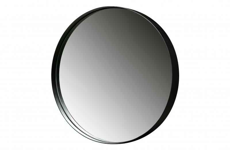 MIRROR ROUND 80 BLACK METAL FRAME